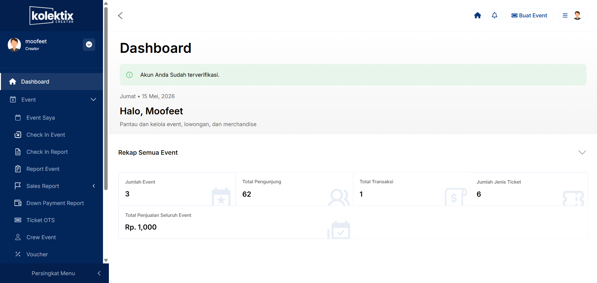Kolektix Dashboard